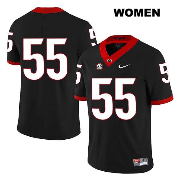 Georgia Bulldogs Women's Trey Hill #55 NCAA No Name Legend Authentic Black Nike Stitched College Football Jersey SZO8256ZG